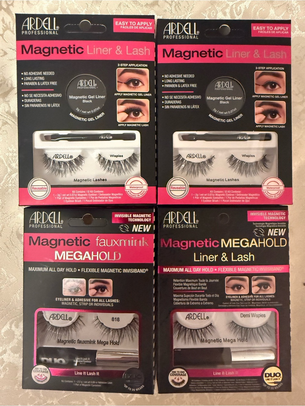 Ardell Professional magnetic liner and lash kits, including Wispies, MegaHolld